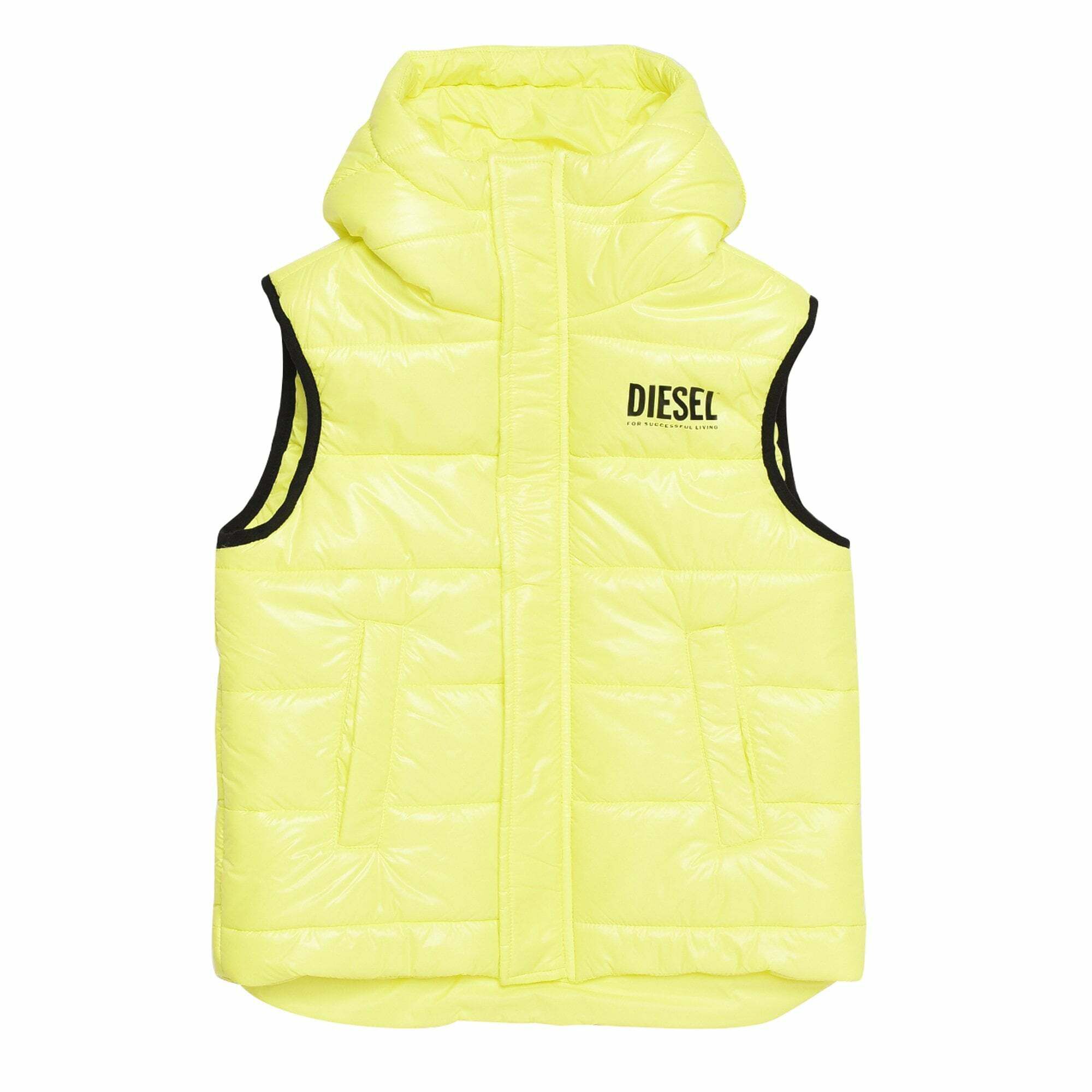 Diesel Boys Neon Green Logo Gilet Junior Couture UK