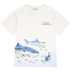 Boys White & Green Shark Shorts Set, 3, hi-res