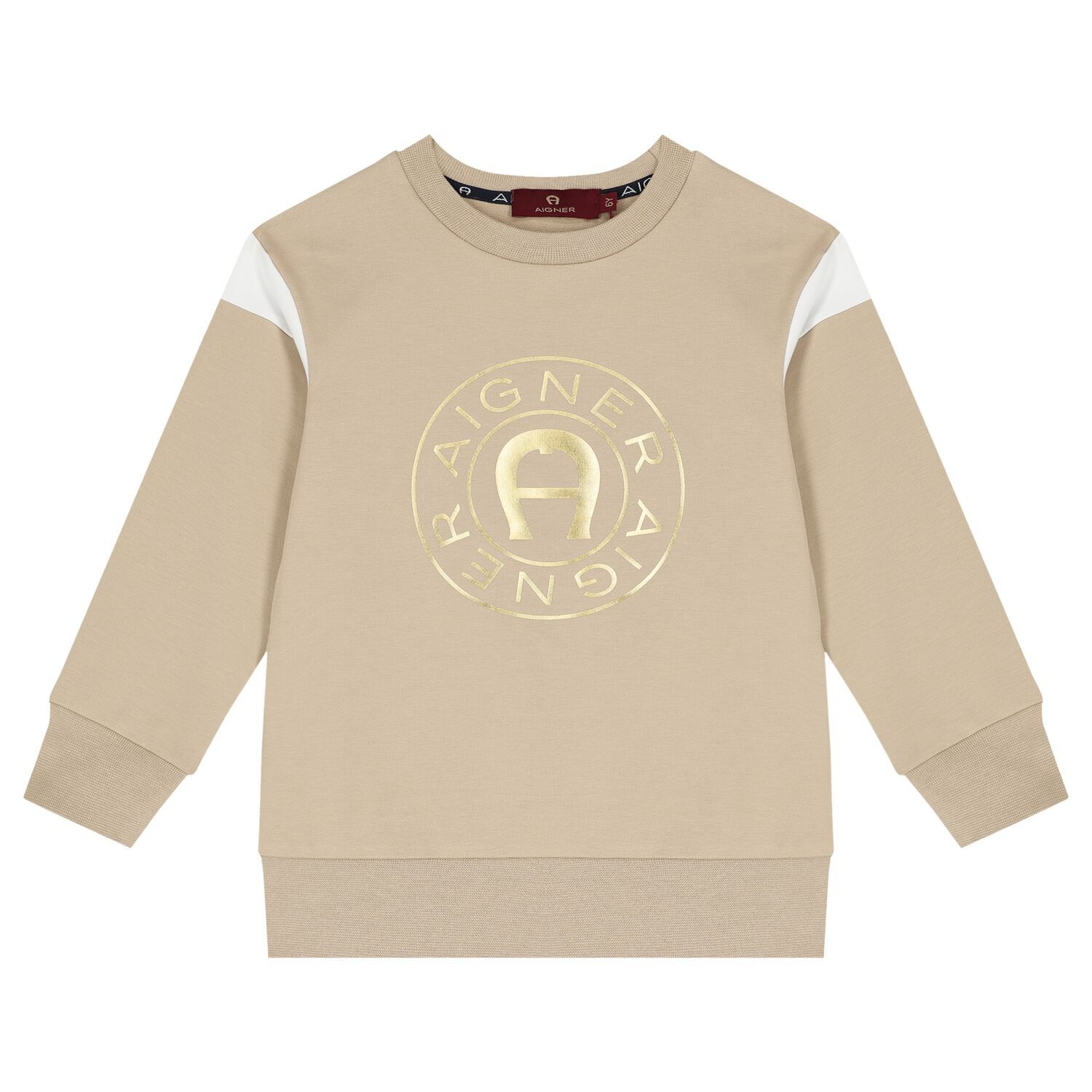 Boys Beige Logo Sweatshirt, 1, hi-res image number null