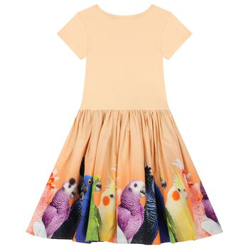 Girls Orange Parrot Dress