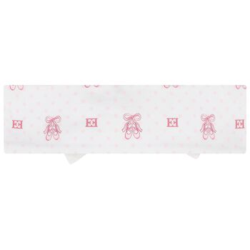 Baby Girls White & Pink Logo Headband