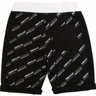 Boys Black Logo Shorts, 1, hi-res