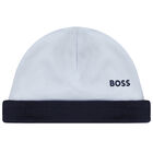 Baby Boys Blue Logo Hat, 2, hi-res