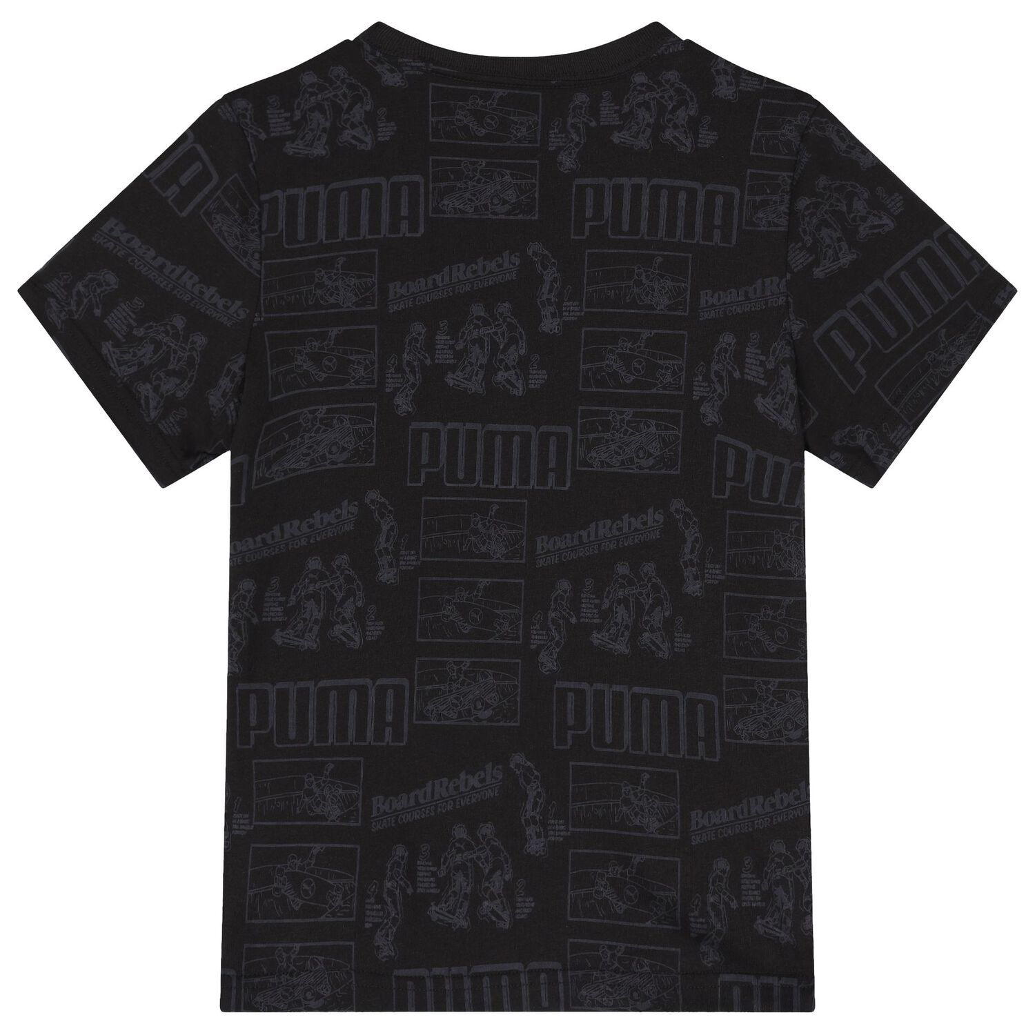 Boys Black Logo T-Shirt, 1, hi-res