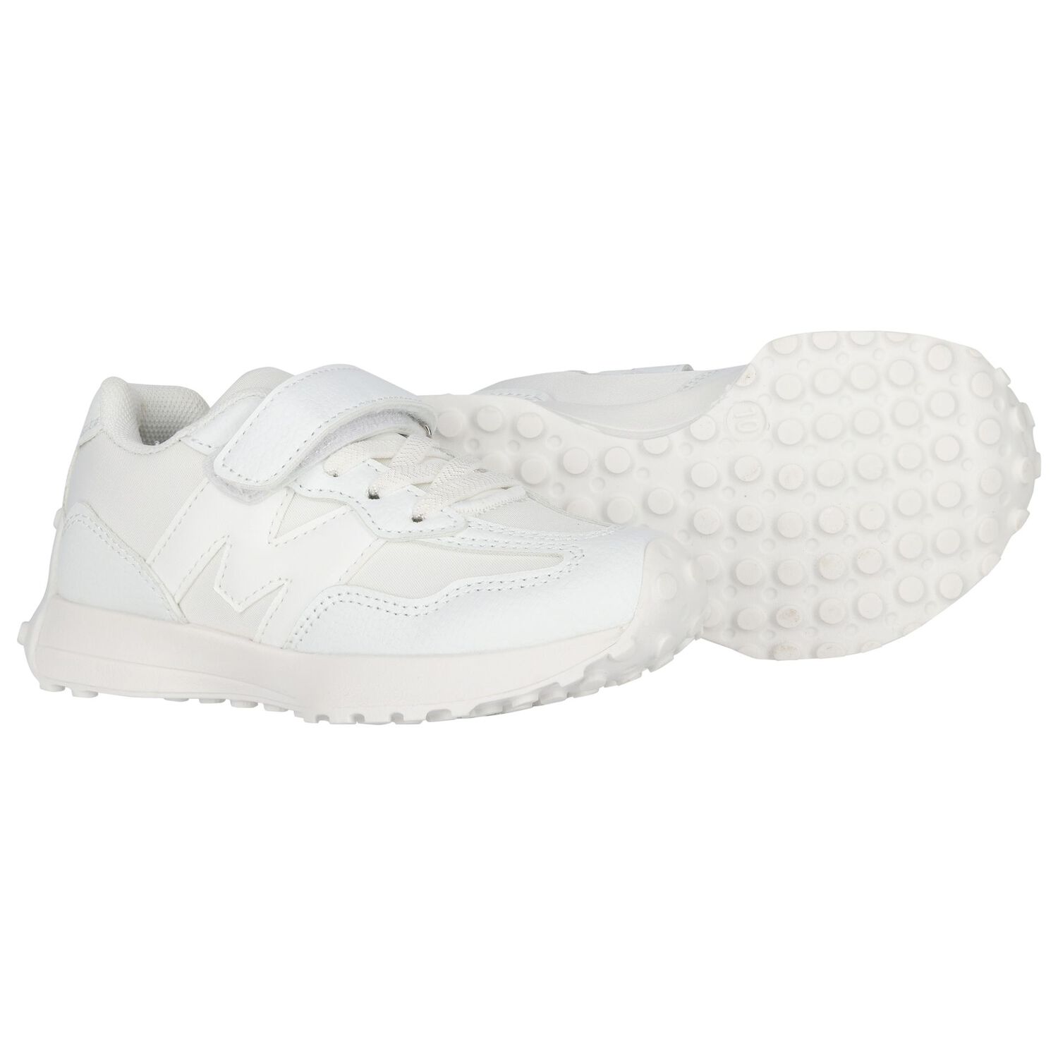 Boys White Logo Trainers, 1, hi-res