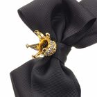 Girls Black Bow Hairclip, 5, hi-res