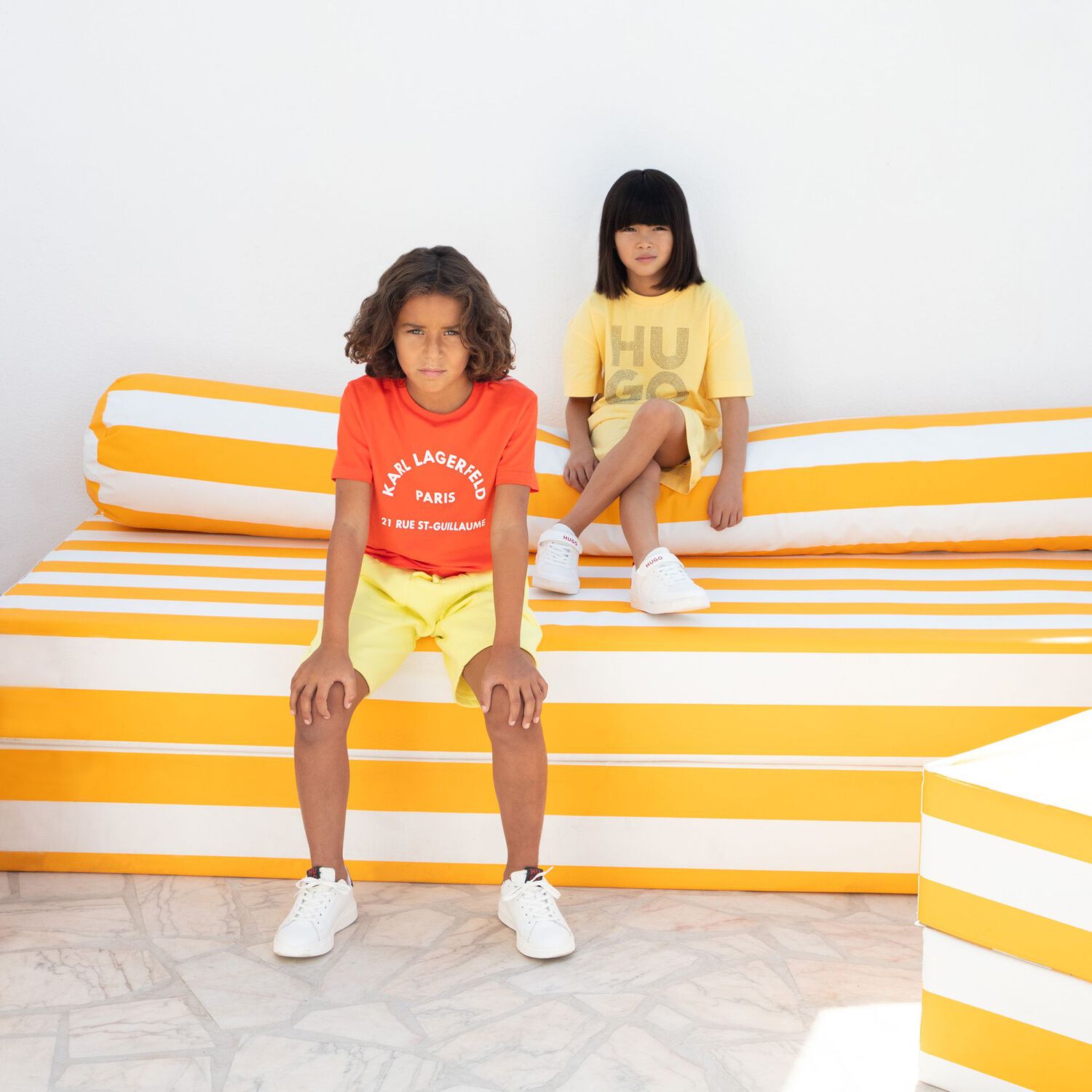 Boys Orange Logo T-Shirt, 3, hi-res image number null