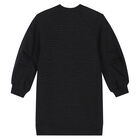 Girls Black Logo Dress, 2, hi-res