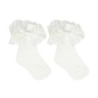 Baby Girls Ivory Ruffled Socks, 3, hi-res