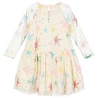 Girls Ivory Star Tulle Dress, 1, hi-res