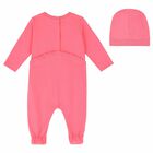 Baby Pink Logo Babygrow Set, 1, hi-res