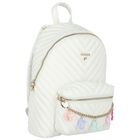 Girls White Logo Backpack, 1, hi-res