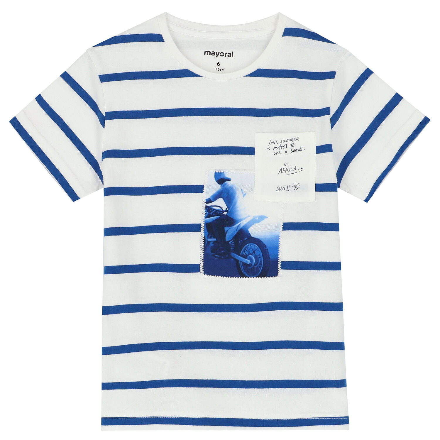 Boys White & Navy Striped Shorts Set, 1, hi-res