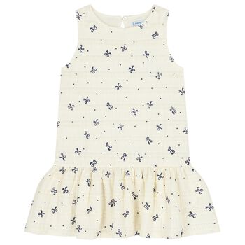 Girls Ivory Bow Dress