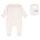 Baby Girls Pink Logo Babygrow Set, 6, hi-res