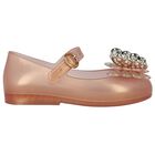 Girls Pink & Gold Butterly Jelly Shoes, 1, hi-res