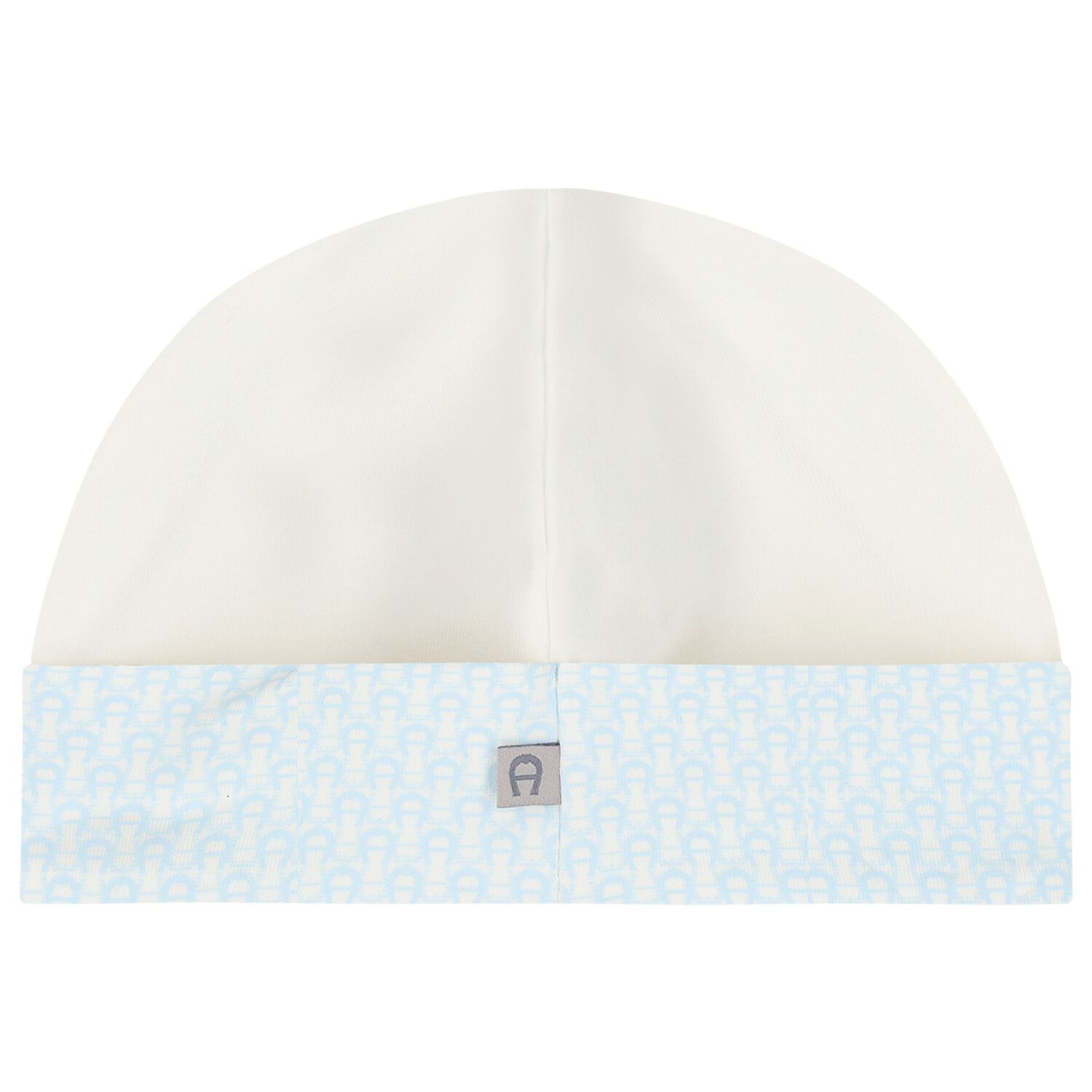 Baby Boys Blue & Ivory Logo Hat, 2, hi-res