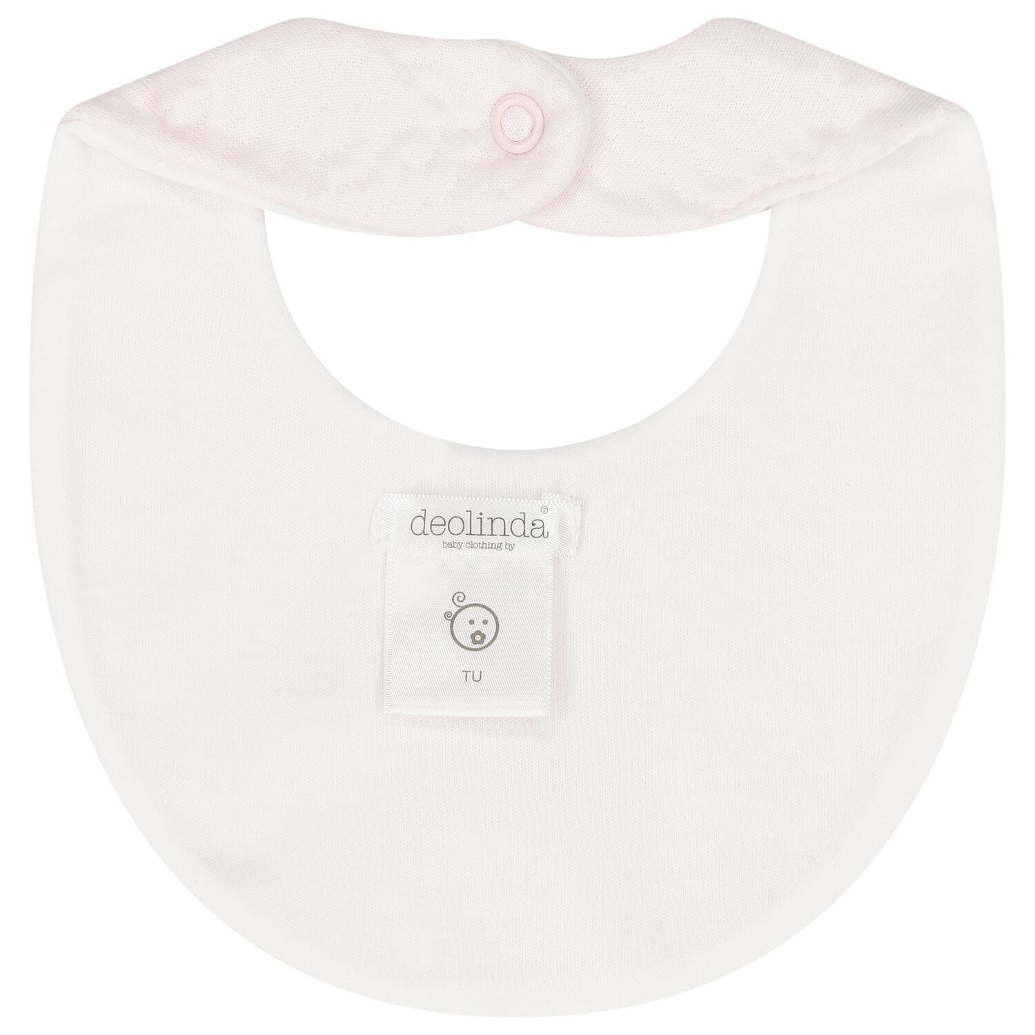 Baby Girls Pink Embroidered Bib, 1, hi-res