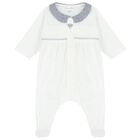 Baby Boys White Logo Babygrow, 1, hi-res