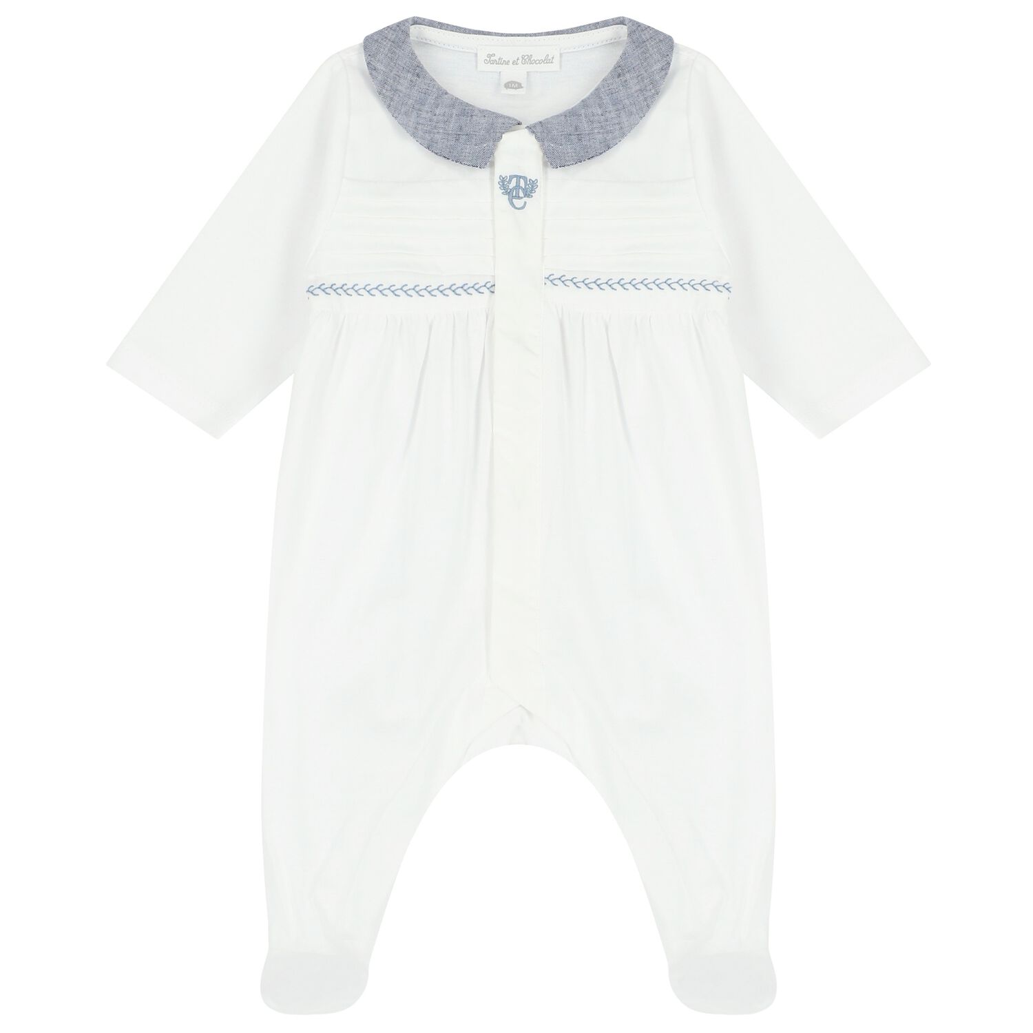 Baby Boys White Logo Babygrow, 1, hi-res