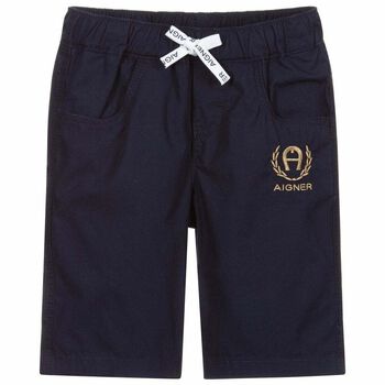 Boys Navy Logo Shorts