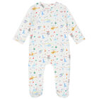 Baby Boys White Helicopter Babygrow, 1, hi-res