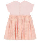 Younger Girls Pink Butterfly Dress, 1, hi-res