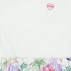 Girls Botanical Print Ribbed Dress, 1, hi-res