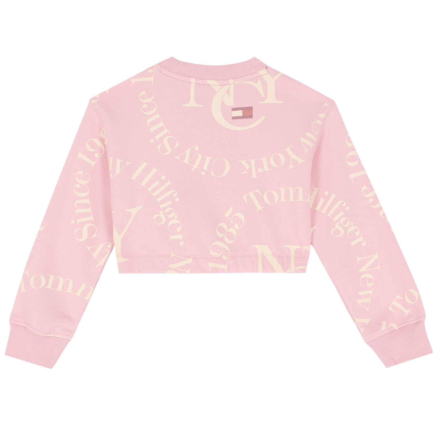 Girls Pink Logo Cropped Sweatshirt, 1, hi-res image number null