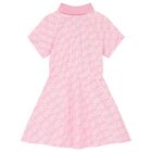Girls Pink Logo Polo Dress, 1, hi-res