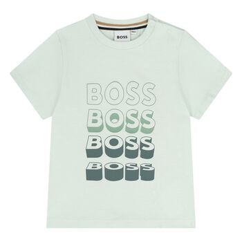 Younger Boys Green Logo T-Shirt