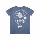 Boys Short Sleeve Navy Blue T-Shirt, 1, hi-res