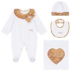 White & Beige Geo Map Babygrow Gift Set, 1, hi-res