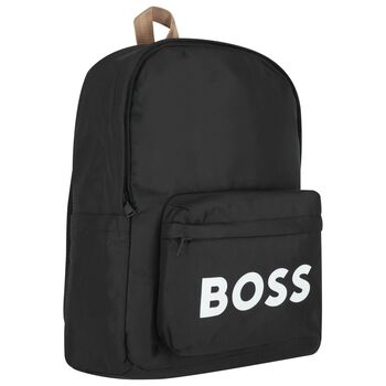 Boys Black Logo Backpack