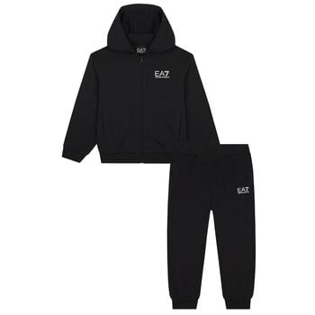 Boys Black Logo Tracksuit