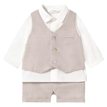 Baby Boys Beige Shorts Set