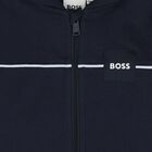 Baby Boys Navy Blue & White Logo Tracksuit Set, 2, hi-res
