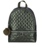 Girls Green Logo Quilted Backpack, 1, hi-res