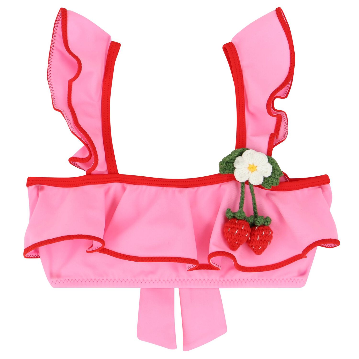 Girls Pink Ruffled Bikini, 1, hi-res