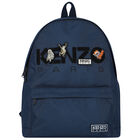 Navy Blue Logo Backpack, 1, hi-res