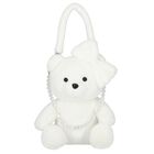 Girls White Teddy Bear Hand Bag, 1, hi-res
