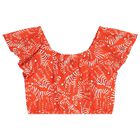 Girls Pink & Orange Ruffled Skirt Set, 1, hi-res