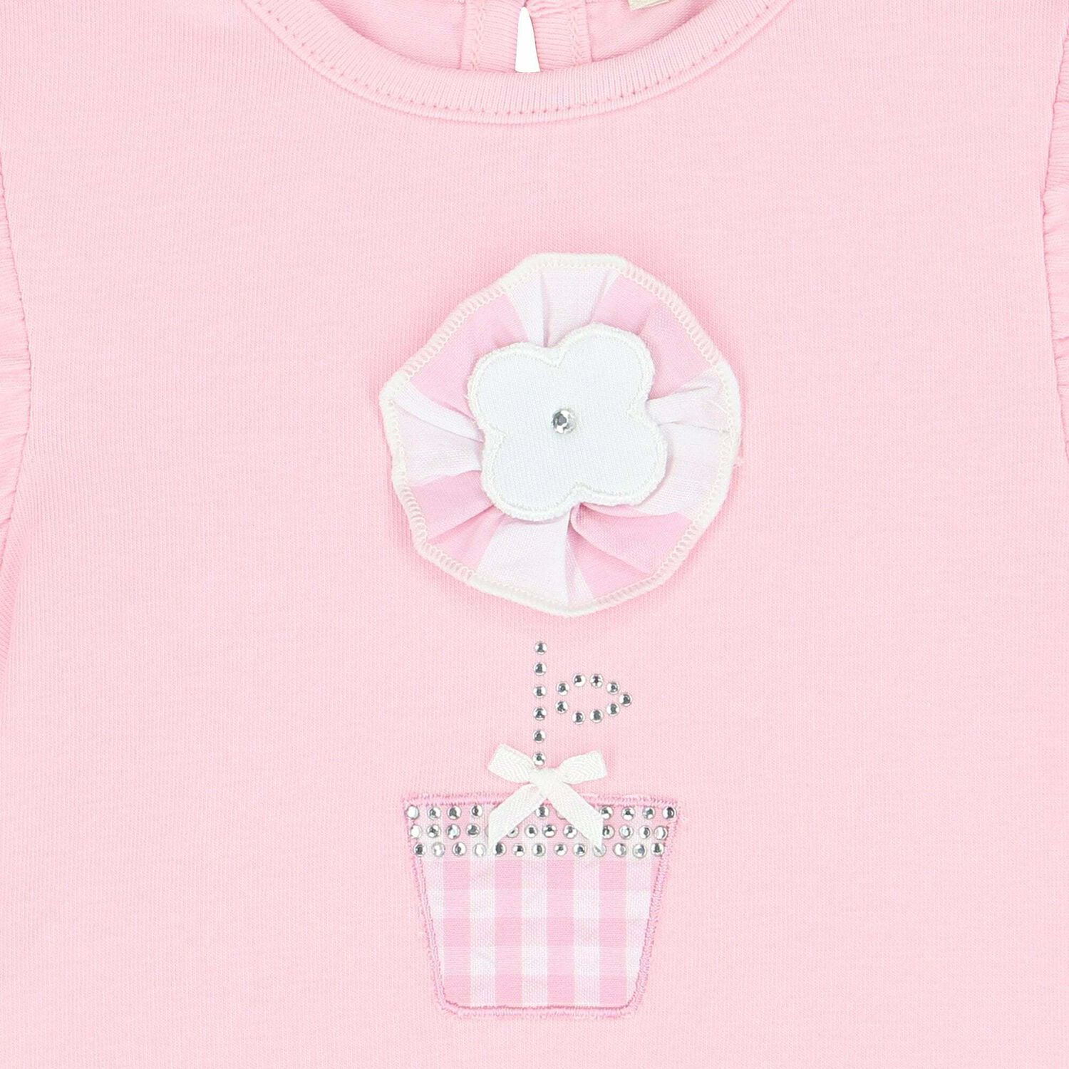 Younger Girls Pink Flower Dress, 1, hi-res