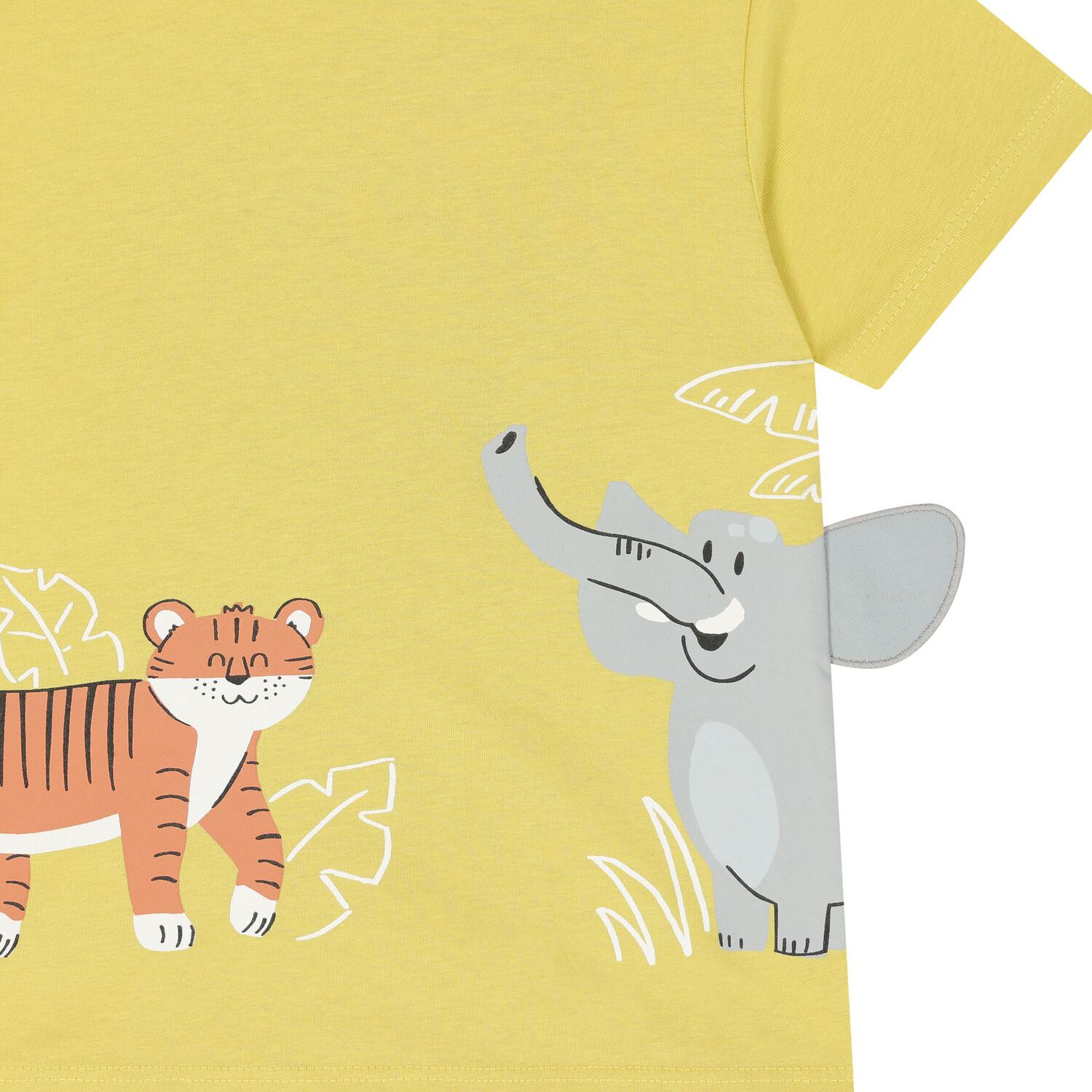 Younger Boys Yellow Interactive Animals T-Shirt, 2, hi-res