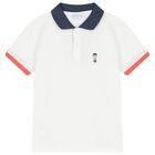 Boys White Polo Shirt, 1, hi-res
