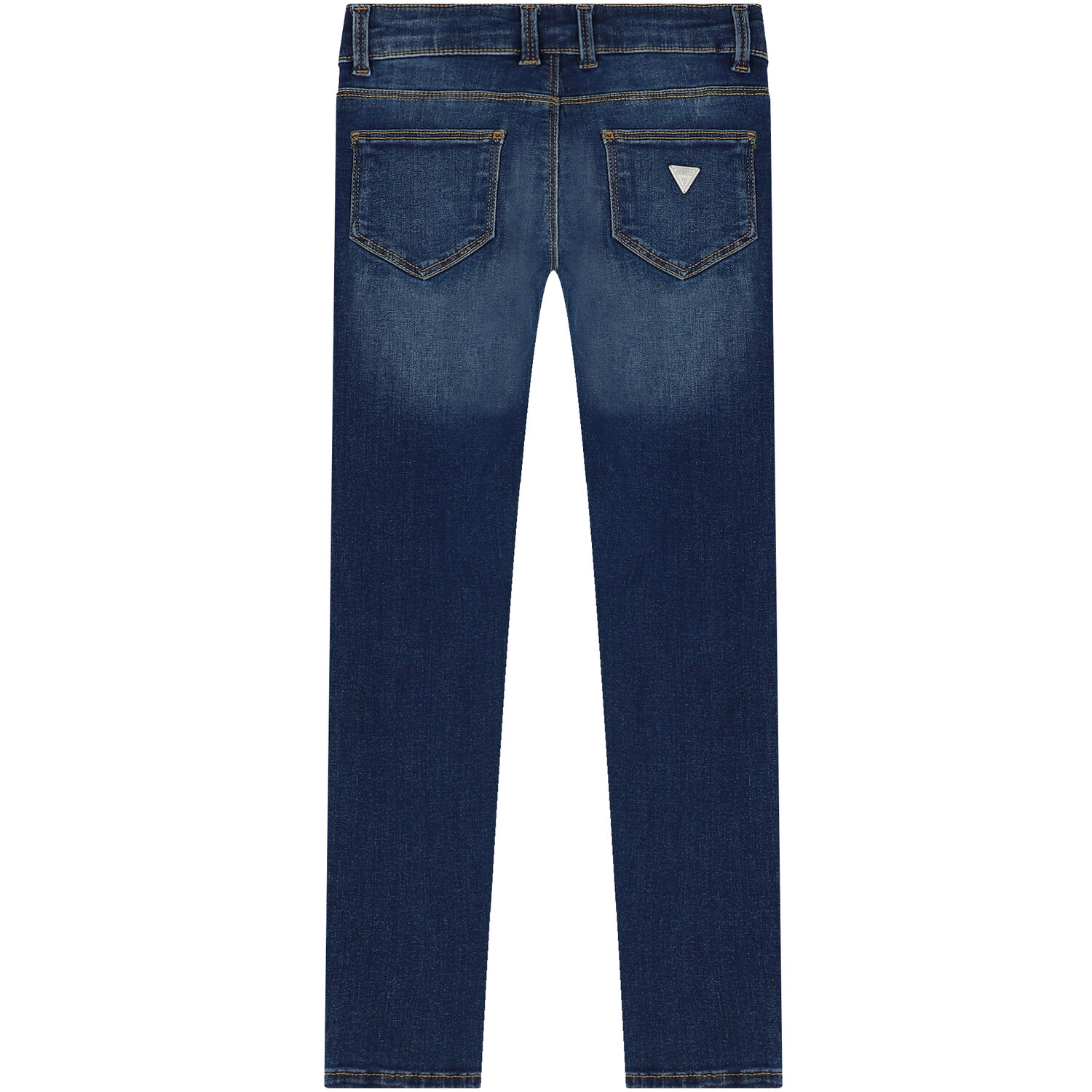 Girls Blue Denim Logo Skinny Jeans, 1, hi-res