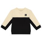 Baby Boys Beige & Black Logo Tracksuit, 1, hi-res