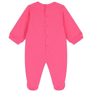 Baby Girls Pink Logo Babygrow