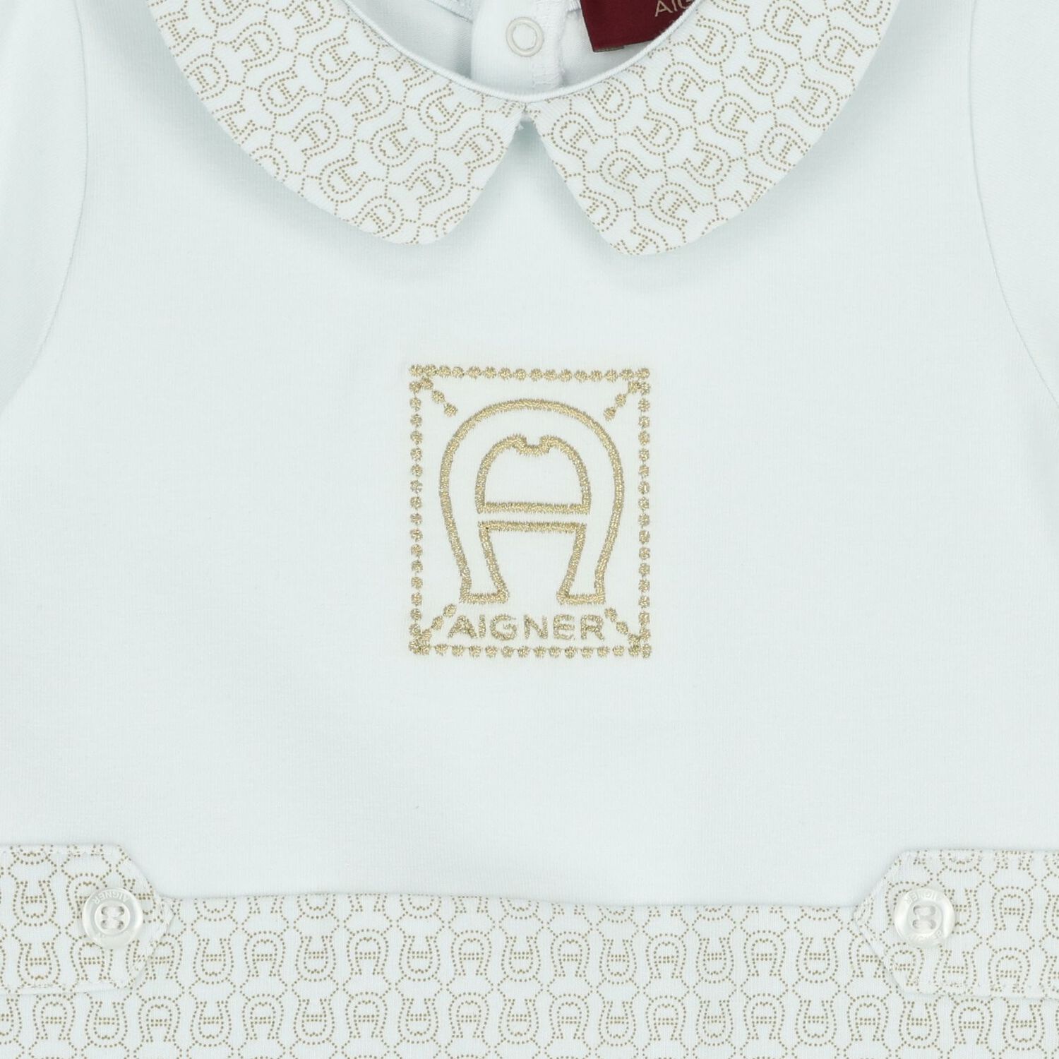 Baby Boys Blue & Gold Logo Romper, 2, hi-res