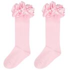 Girls Pink Ruffled Socks, 3, hi-res